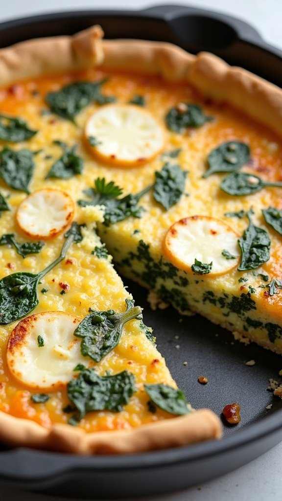 Spinach Feta Quiche for Brunch