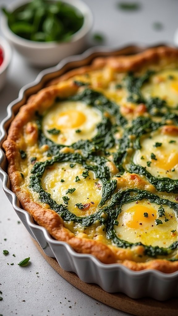 Spinach Feta Quiche for Brunch