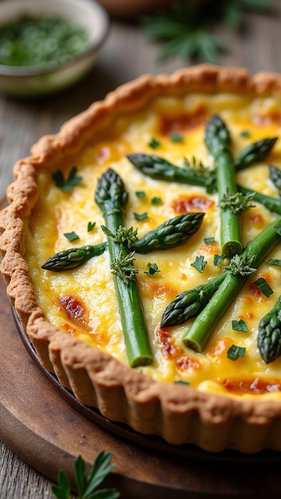 Spring Asparagus and Goat Cheese Quiche