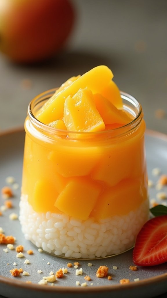 Sweet Mango Sticky Rice Dessert Treat