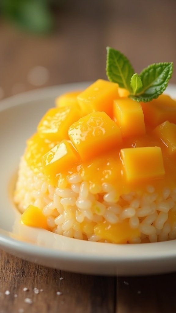 Sweet Mango Sticky Rice Dessert Treat