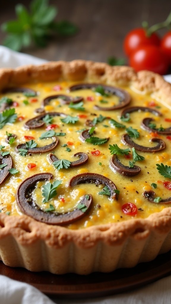 Vegan Mushroom Quiche Surprise