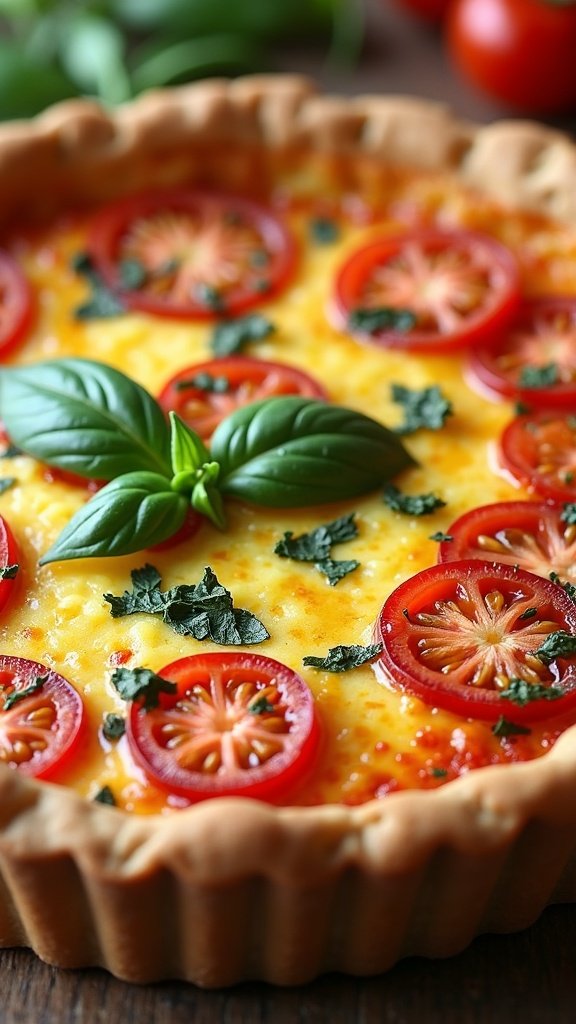 Zesty Tomato Basil Quiche Delight