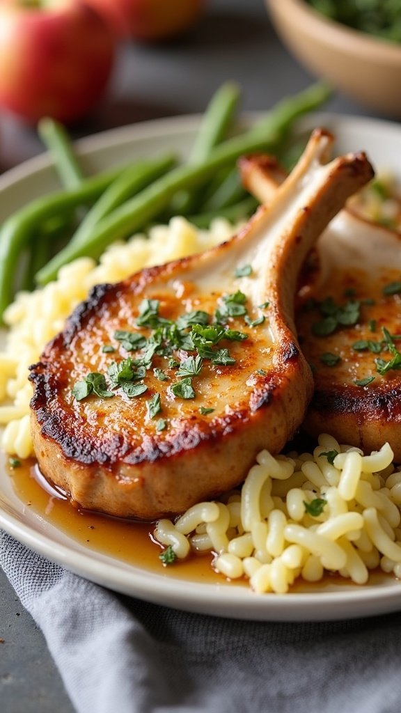 Apple Sage Pork Chops Dinner Idea