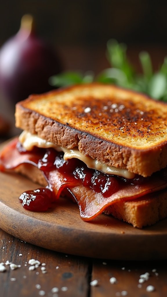 Delish Bacon and Fig Jam Grilled Sandwich