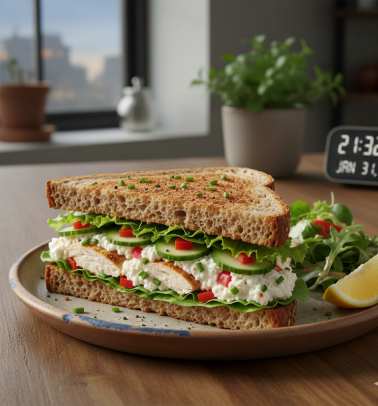 Chicken and Cottage Cheese Sandwich