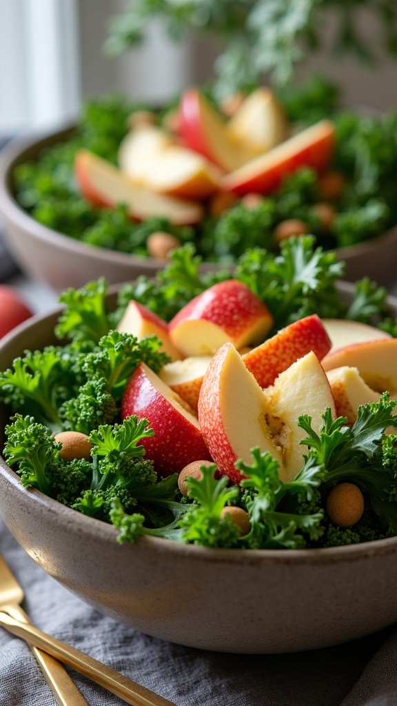 Healthy Apple and Kale Salad Bowl