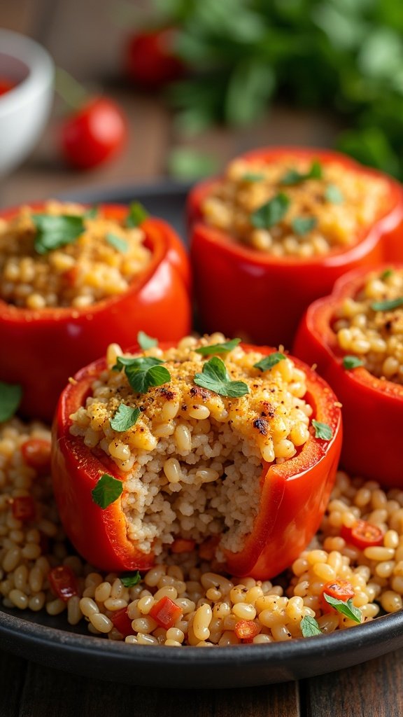 Mediterranean Stuffed Peppers with Rice