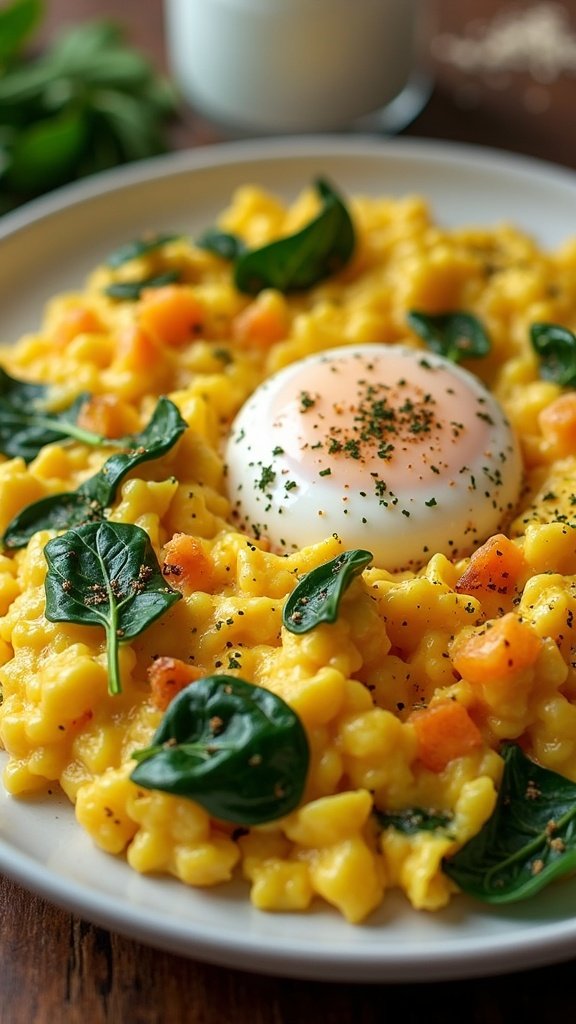 Quick Scrambled Eggs with Spinach