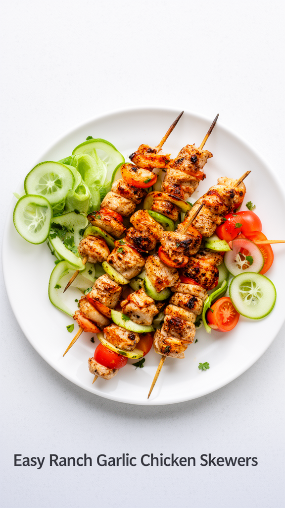 Easy Ranch Garlic Chicken Skewers