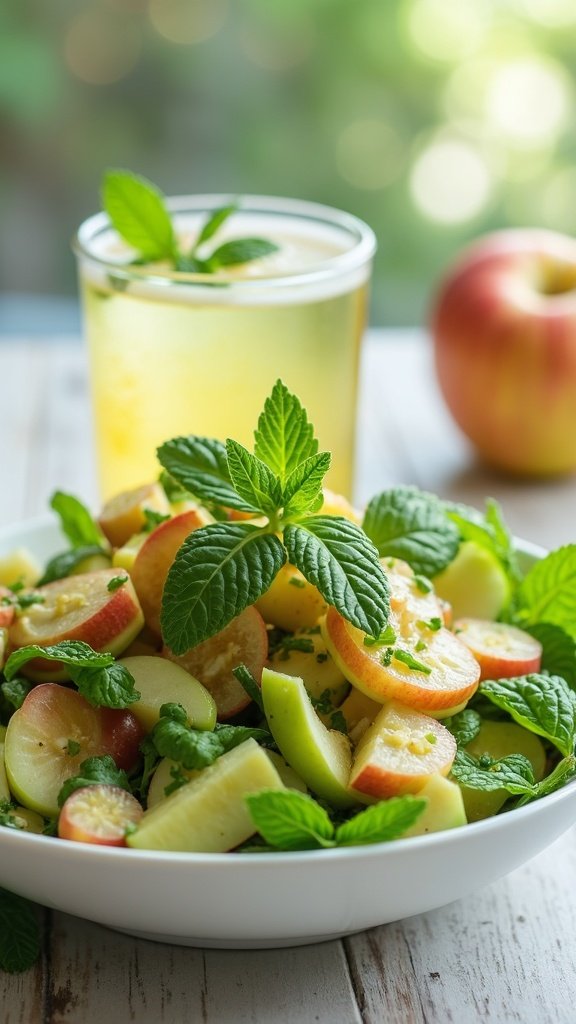 Refreshing Apple Mint Salad