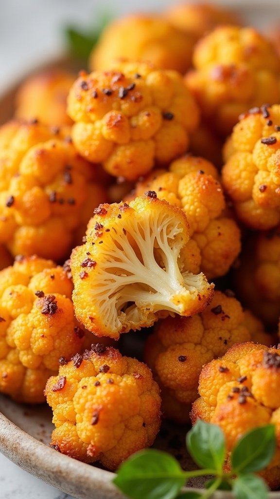 Spicy Roasted Cauliflower Bites