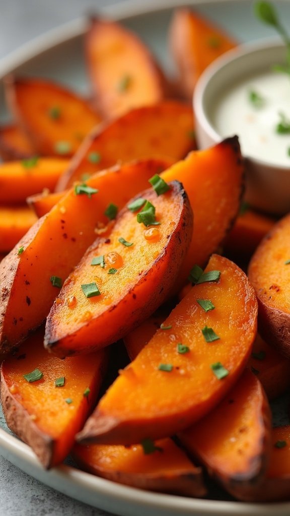 Spicy Roasted Sweet Potato Wedges