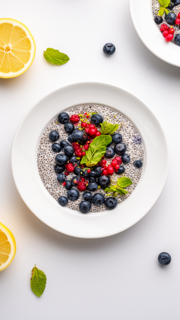 Fresh Lemon Blueberry Chia Pudding