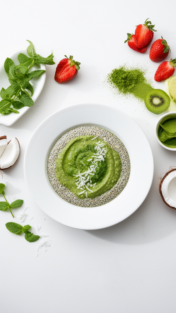 Velvety Matcha Coconut Chia Pudding