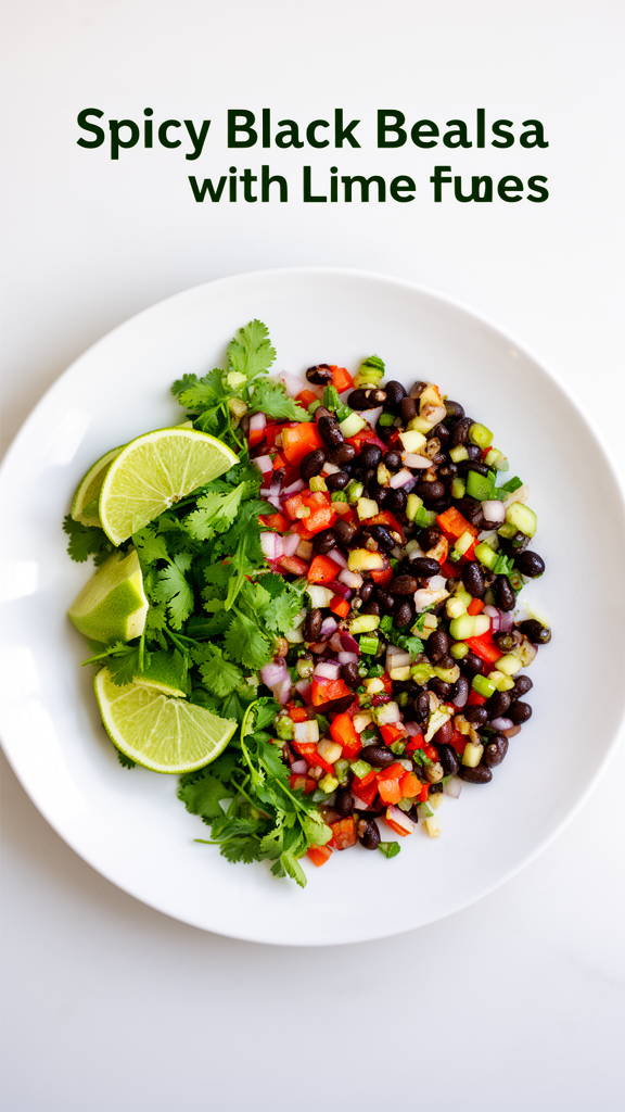 Spicy Black Bean Salsa with Lime