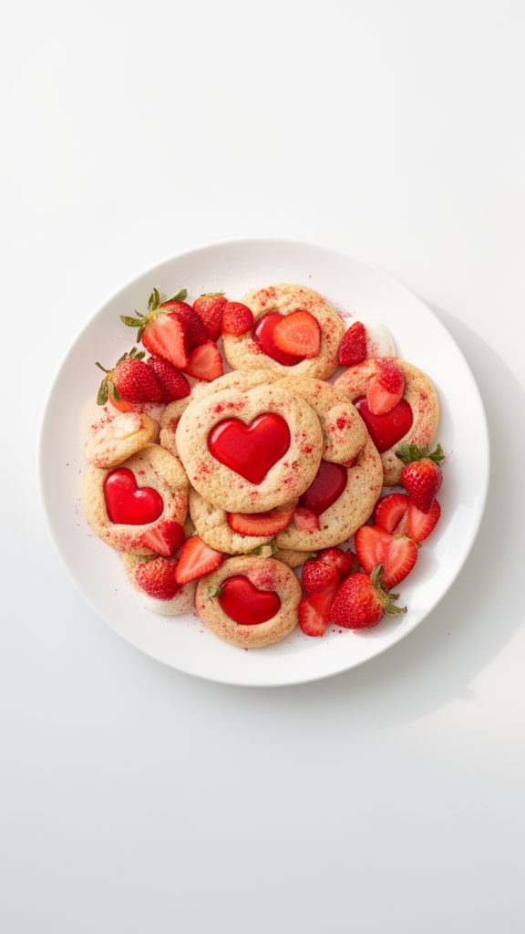 Valentine's Strawberry Kiss Cookies