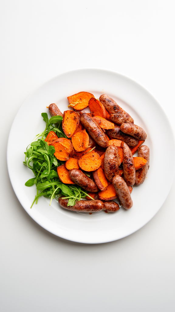 Roasted Sweet Potatoes and Sausages