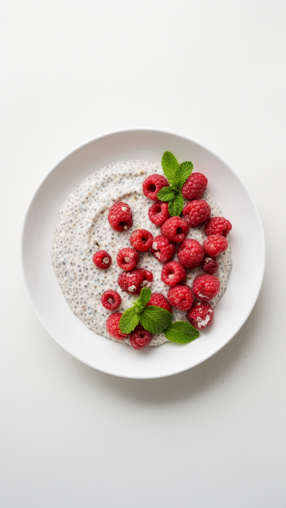 Smooth Vanilla Raspberry Chia Pudding