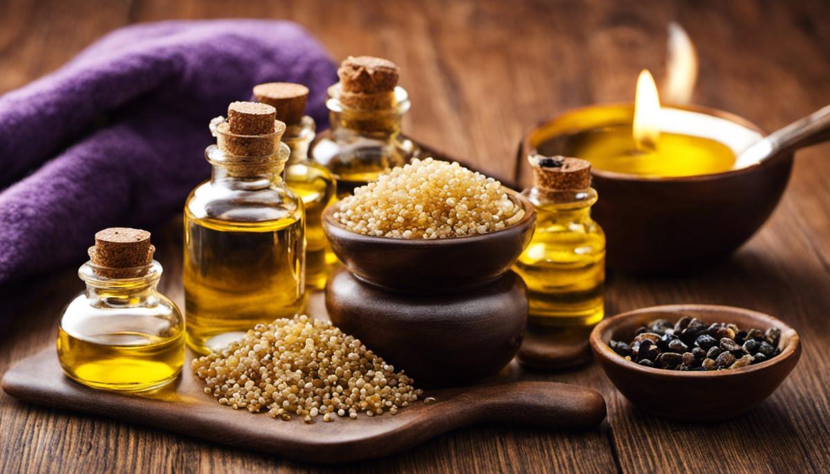 Image depicting Frankincense oil and a healthy scalp.