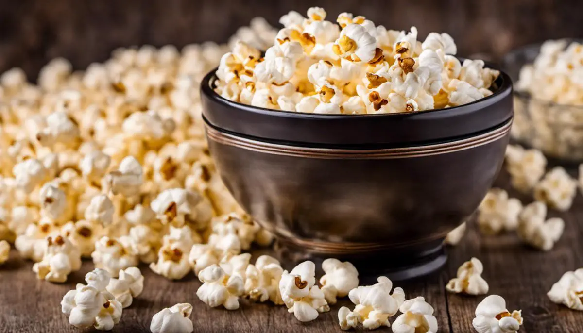 A bowl of air-popped popcorn, a healthy and delicious snack option.
