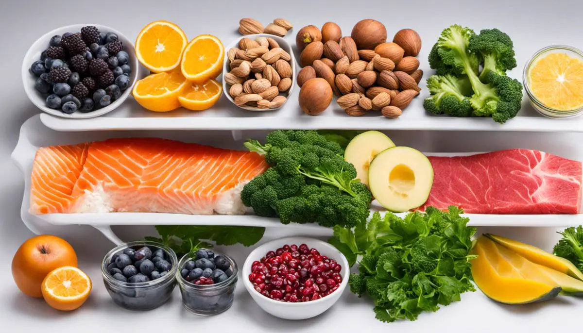 Image of anti-inflammatory foods rich in antioxidants and omega-3 fatty acids