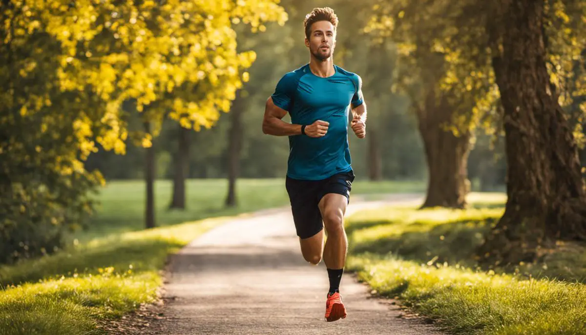 A person jogging outdoors, symbolizing physical performance enhanced by intermittent fasting